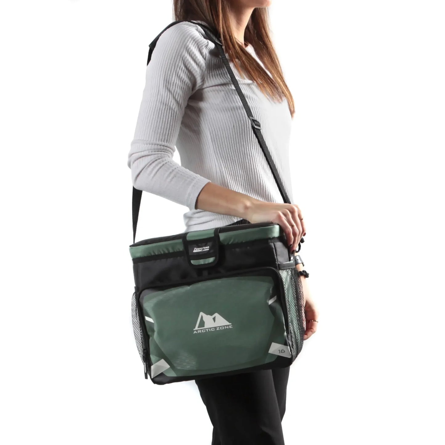 16 Can, 11 Quart Zipperless Soft Cooler, Green