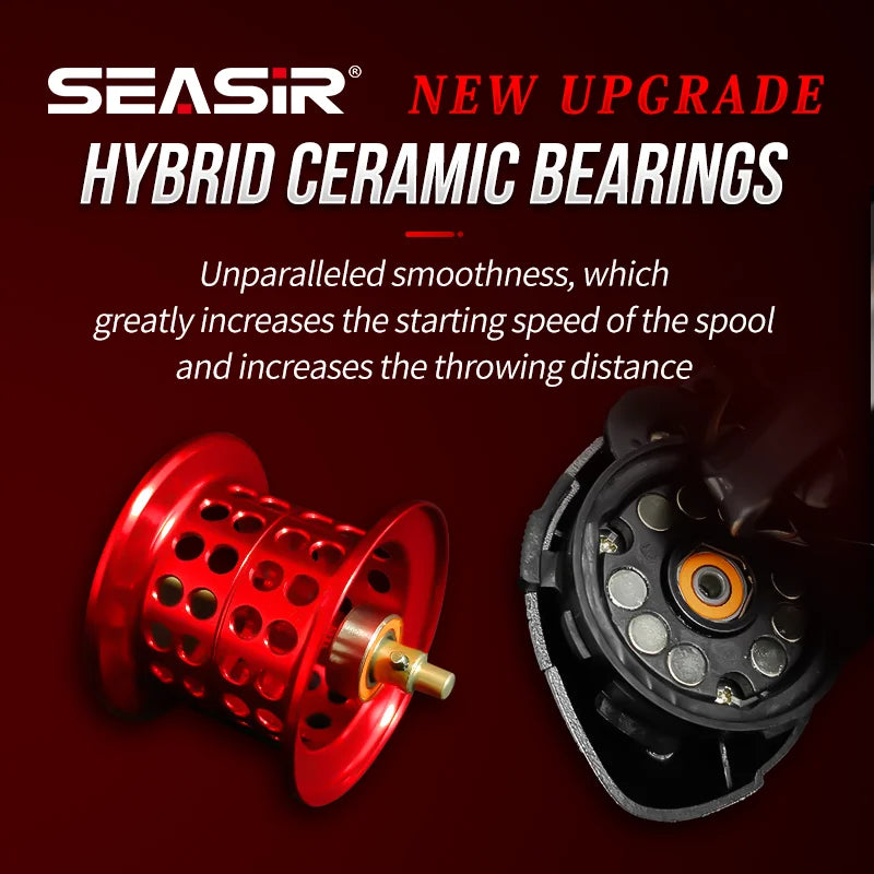 Seasir Mansory Baitcasting Fishing Reel 146g Ultralight Carbon 11+1 7.3:1 HS