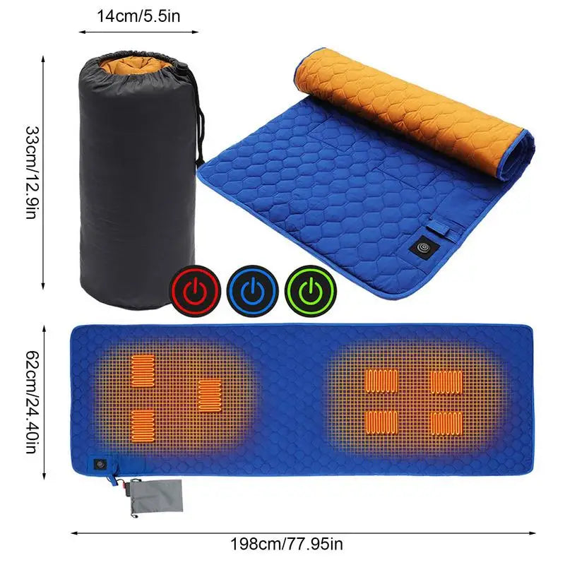 Heated Sleeping Bag Pad 7 Heating Zones