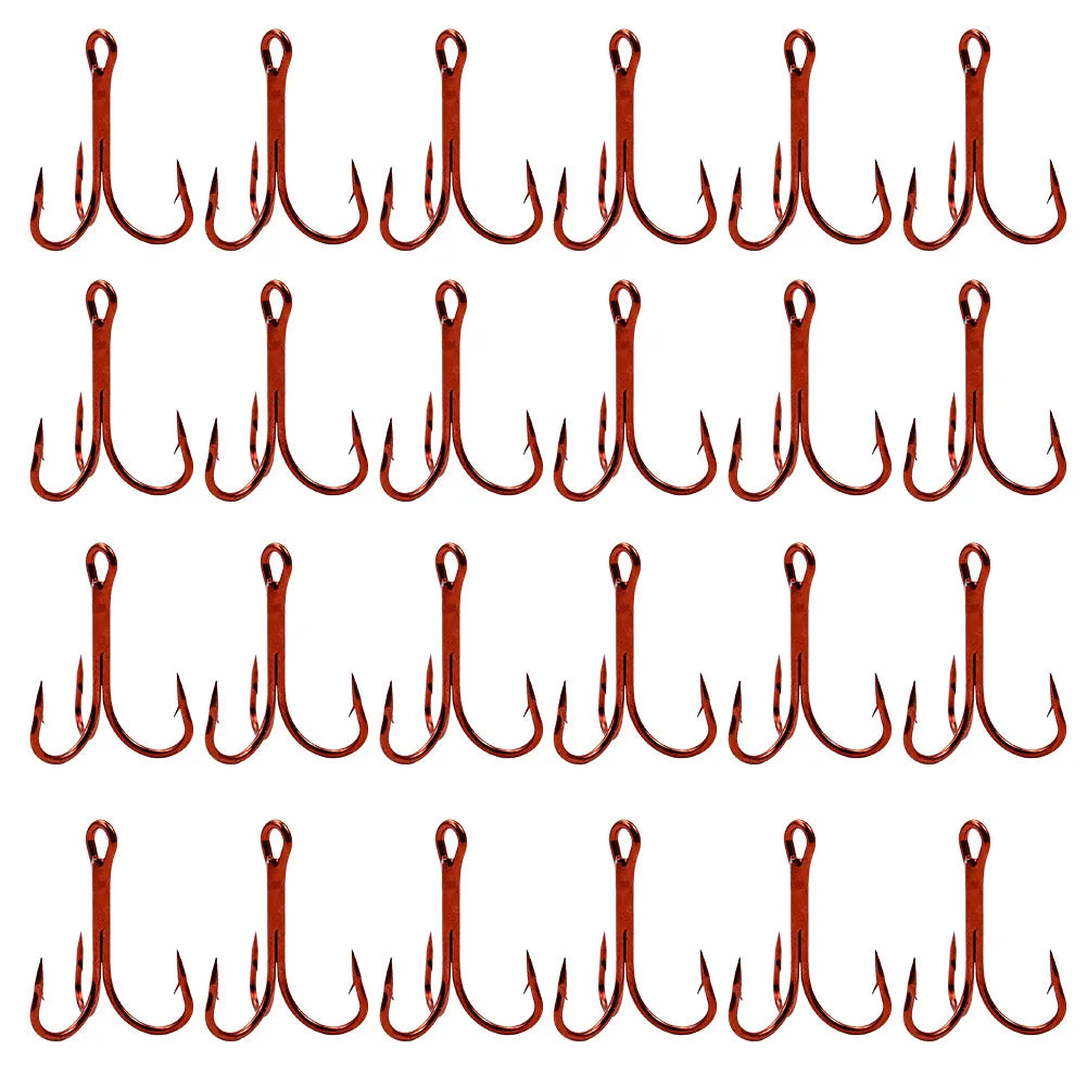 20Pcs Fishing Treble Hooks Carbon Steel