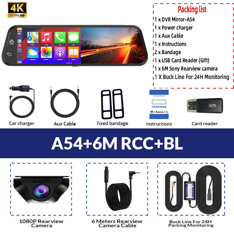 4K Rear View Dash Camera