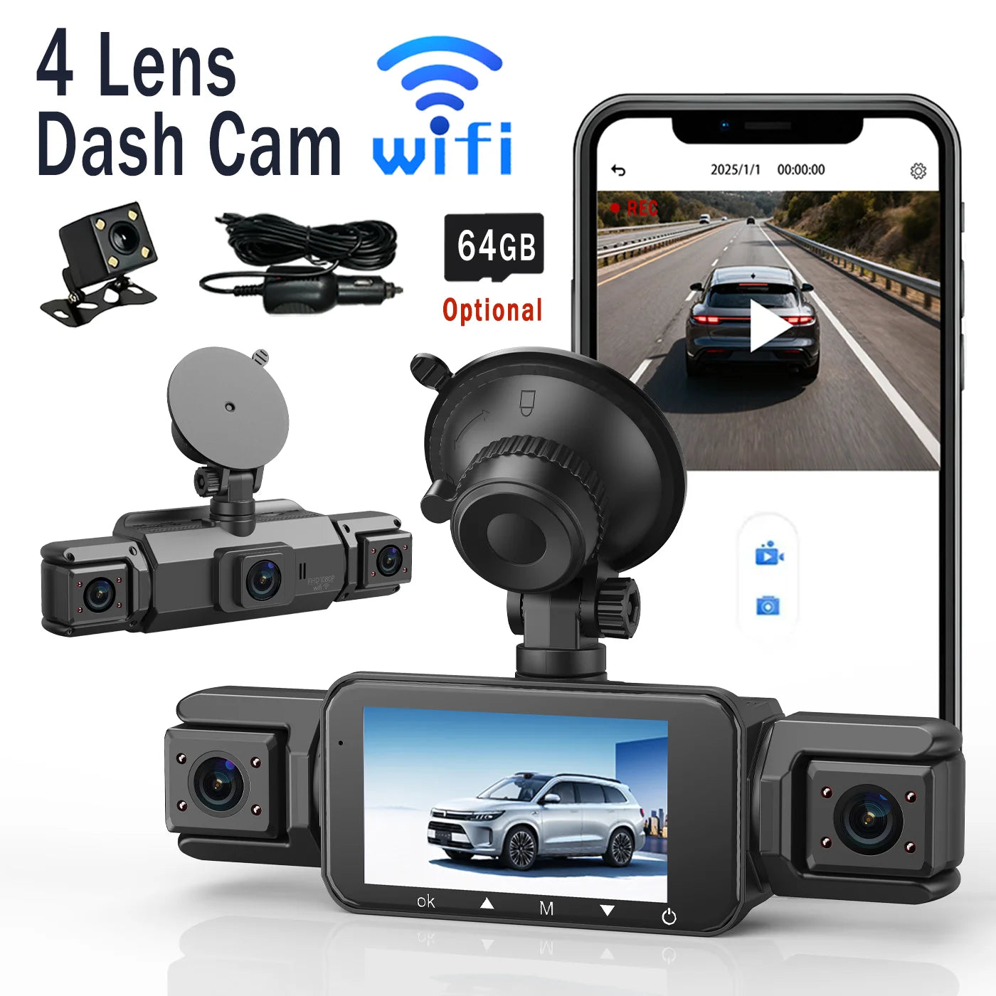 4-Channel 360° Panoramic Dash Cam