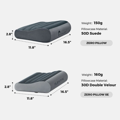 FLEXTAIL Inflatable Camping Pillow, Ergonomic Pillow for Travel and Home, Lightweight and Washable, Two Height Options