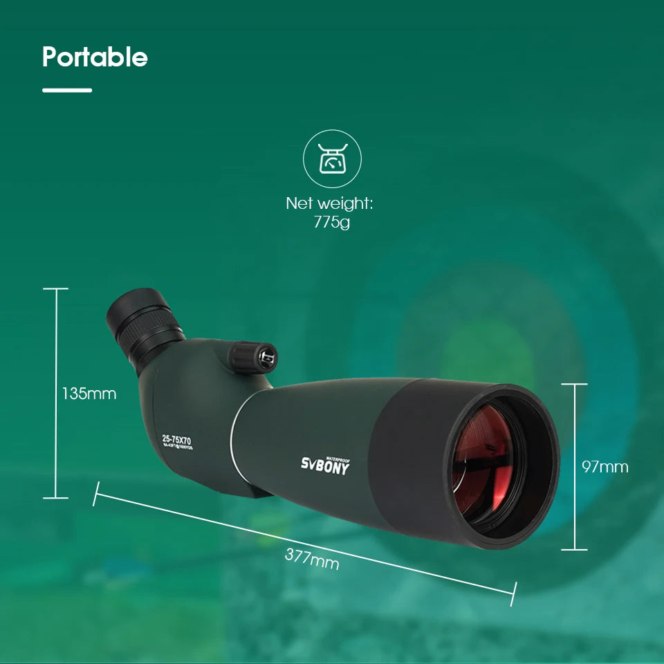 SV28 Spotting Scope 50/60/70/80mm Powerful Zoom With Tripod Waterproof