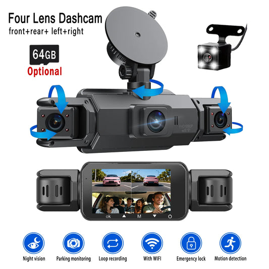 4-Channel 360° Panoramic Dash Cam
