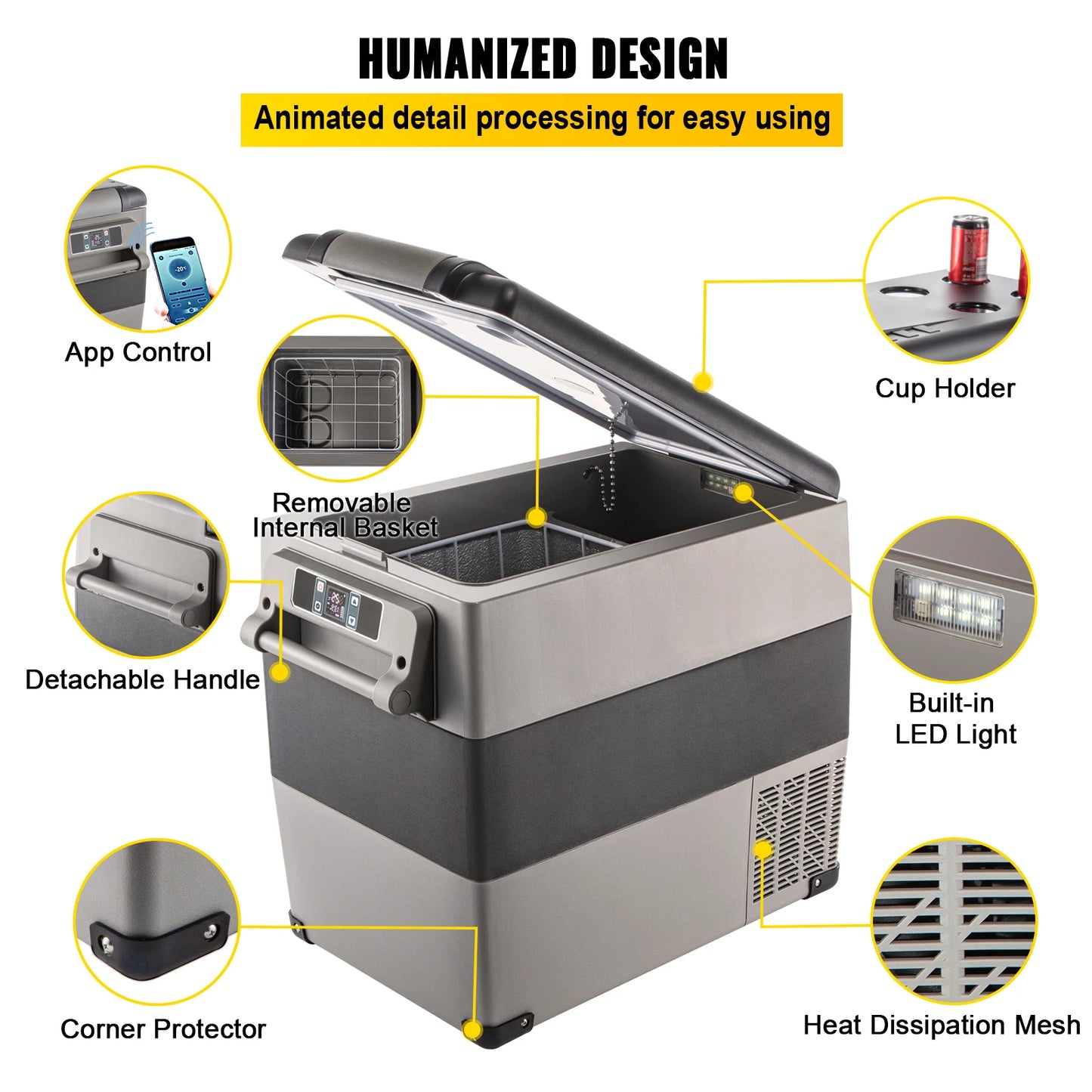 SucceBuy 20L 22L 35L 45L 55L Car Refrigerator Mini Fridge Freezer