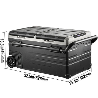 SucceBuy 75L 95L Car Fridge Portable Mini Dual Storage