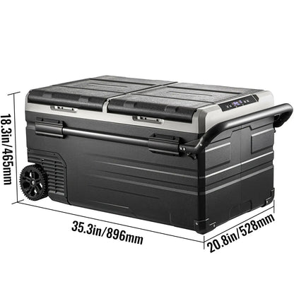 SucceBuy 75L 95L Car Fridge Portable Mini Dual Storage
