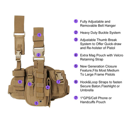 LQARMY Tactical Leg Gun Holster OutdoorMulti-function