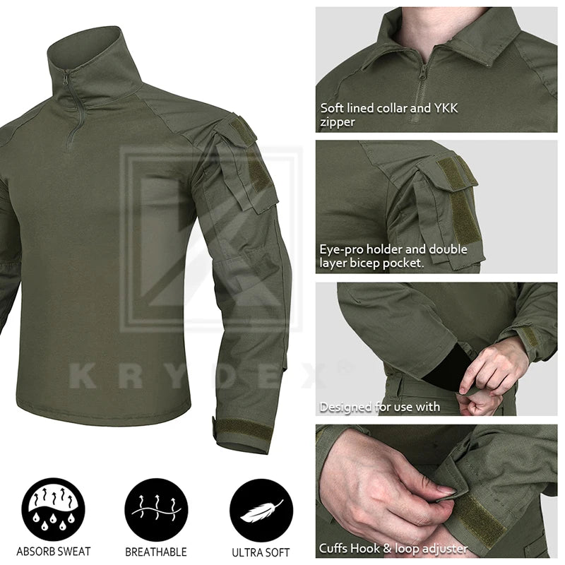 KRYDEX Ranger Green Tactical Combat Shirt
