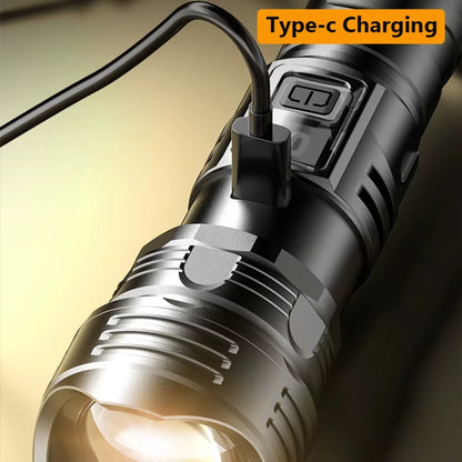 USB Rechargeable High Power LED Flashlight Super Bright Torch
