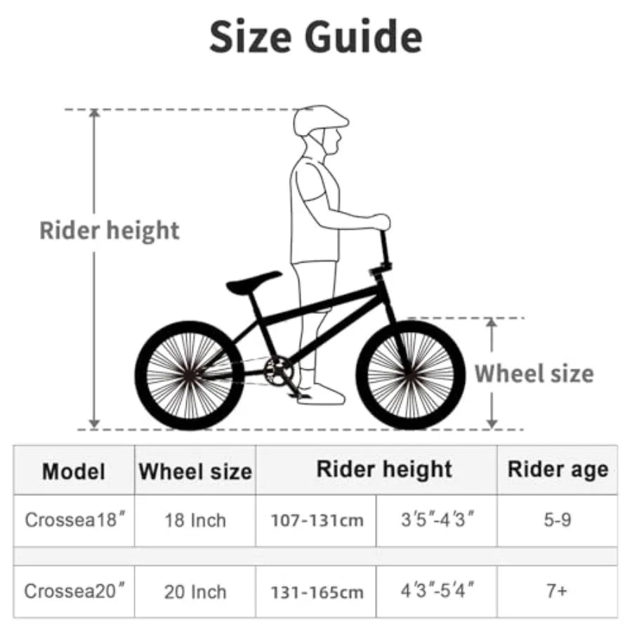 Freestyle BMX Bike 18 20 Inch Bicycle for 5-13 Years Old