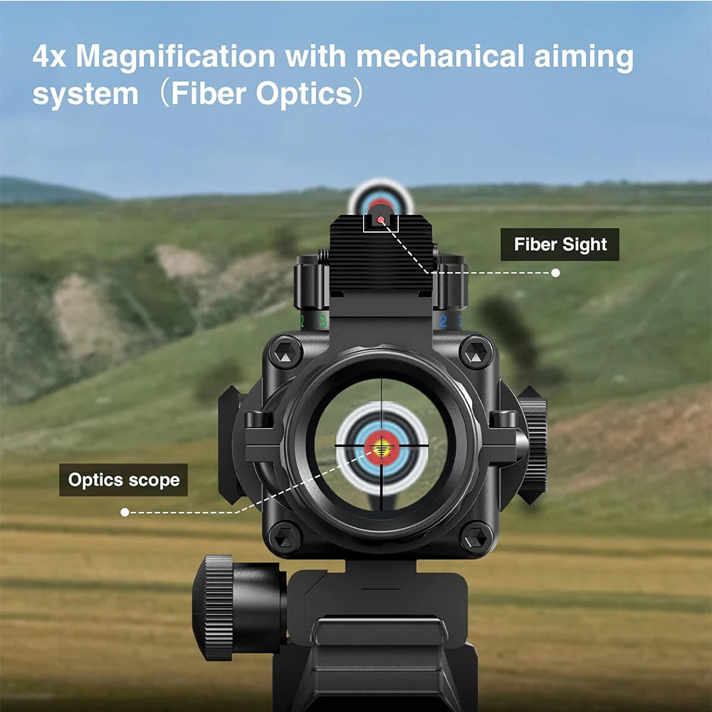 4x32 Tactical Riflescope with Fiber Optic Sight RGB Illuminated