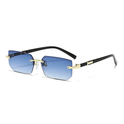 Rimless Sunglasses Rectangle Fashion