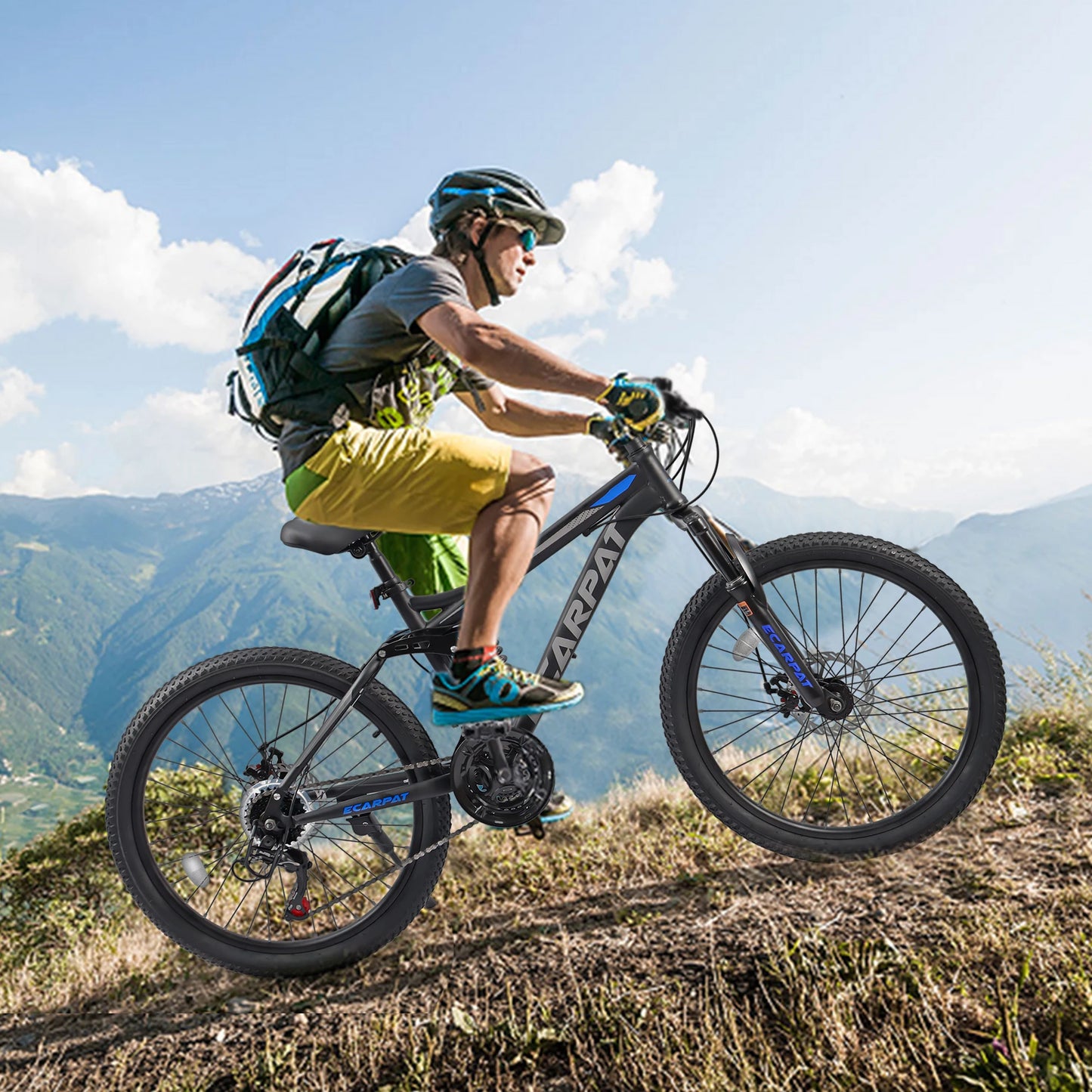 Ecarpat Dual Full Suspension Mountain Bike 24/26/27.5 Inch