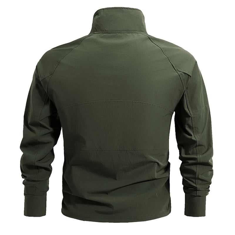 Men's Summer Work Shirt 1/4 Zipper Long Sleeve