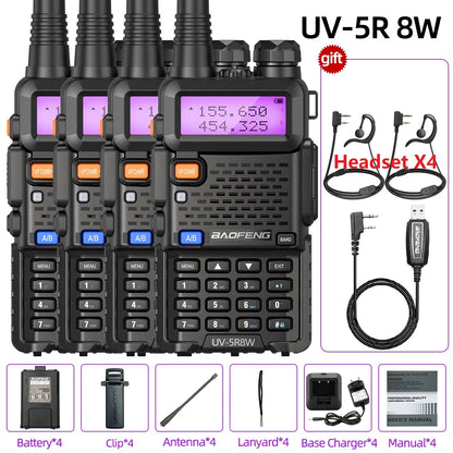 1/2/4 PCS Baofeng UV-5R 8W Walkie Talkie Ham Radio