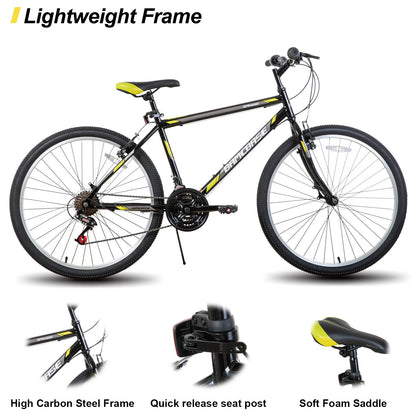 Hiland 24" 26"Mountain Bike,, 21 Speeds High-Carbon Steel Frame,