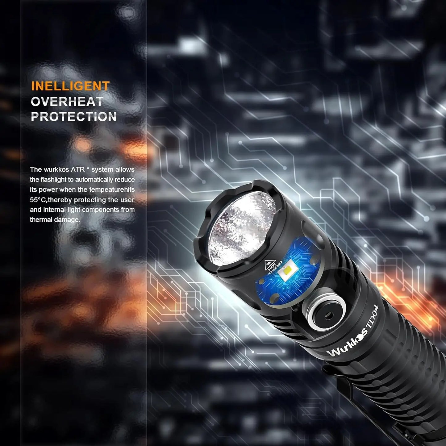 Wurkkos TD04 21700 Rechargeable Two Mode Group Tactical XHP50D HI Flashlight