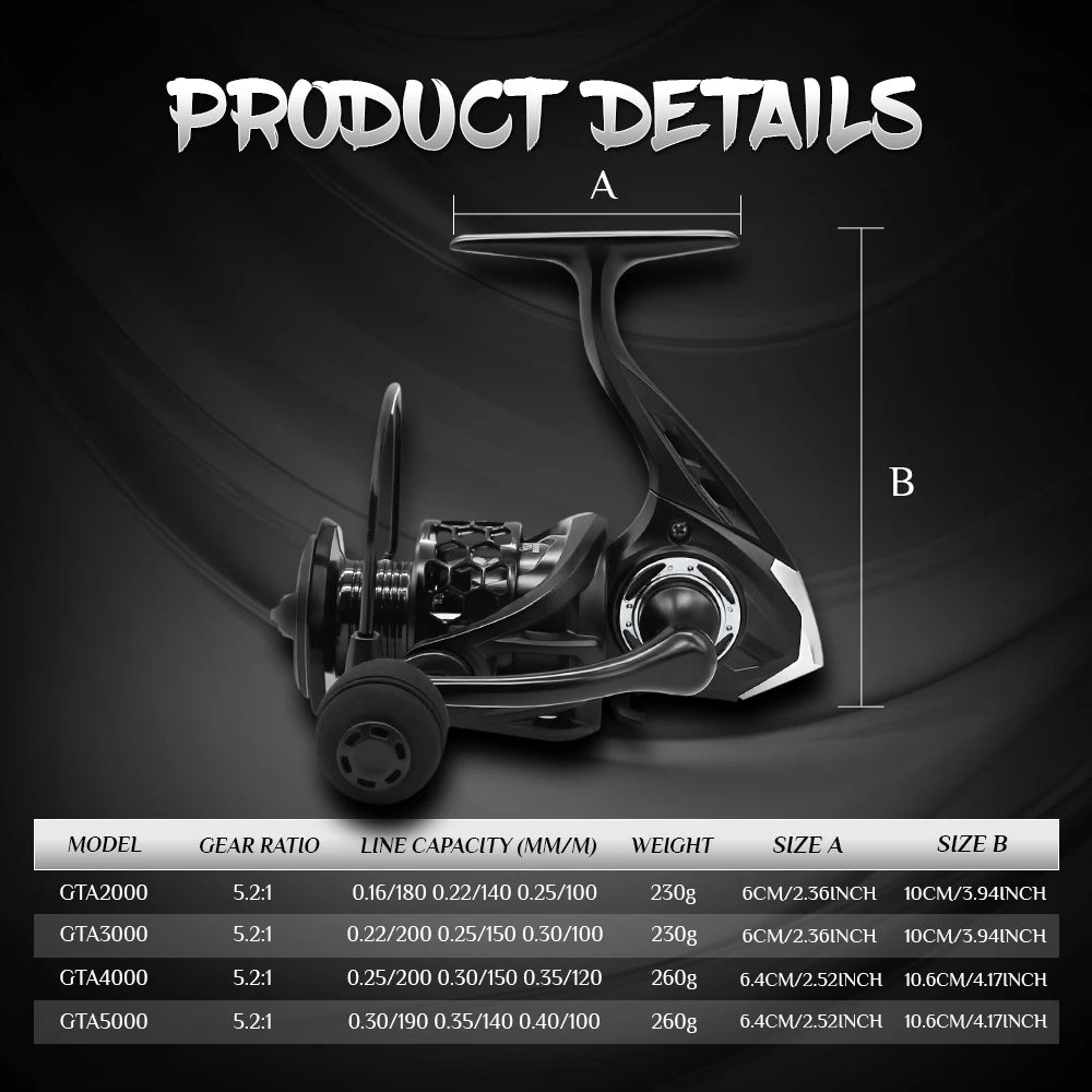 Rooblinos GTA Spinning Reel Fishing Reel Saltwater 2000 3000 4000