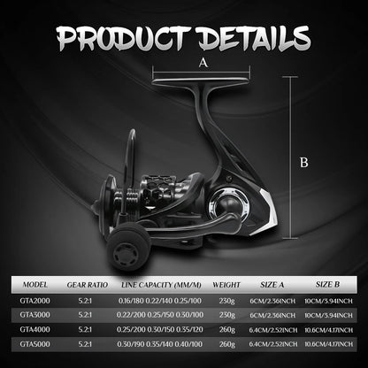 Rooblinos GTA Spinning Reel Fishing Reel Saltwater 2000 3000 4000