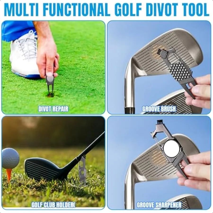3 Pcs 7 in 1 Golf Divot Repair Tool and Ball Marker
