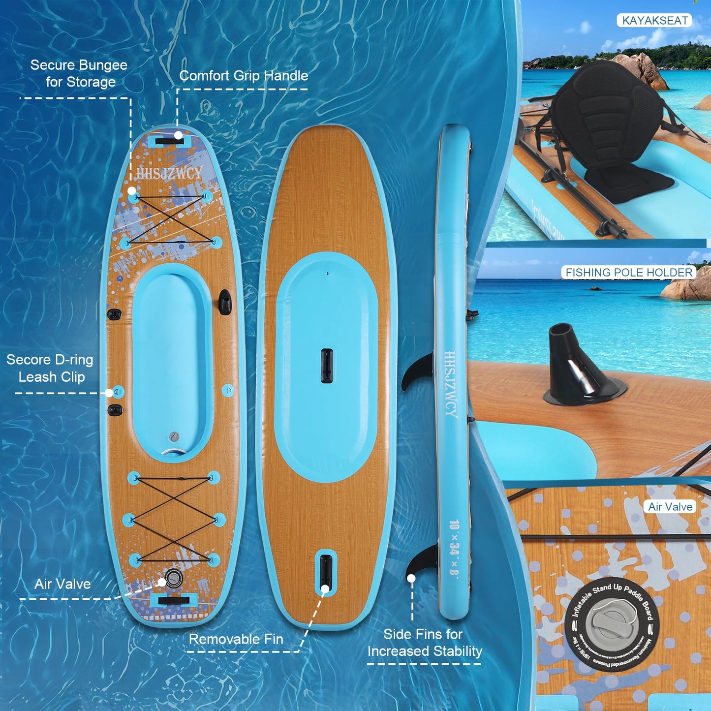 HHSJZWCY 10' Inflatable Stand Up Paddle Board Kayak, ,