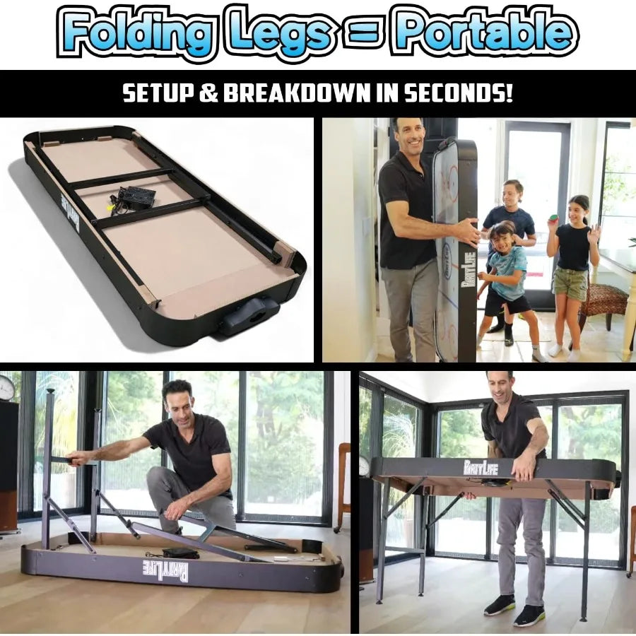 54-inch Air Hockey Table with Folding Steel Legs