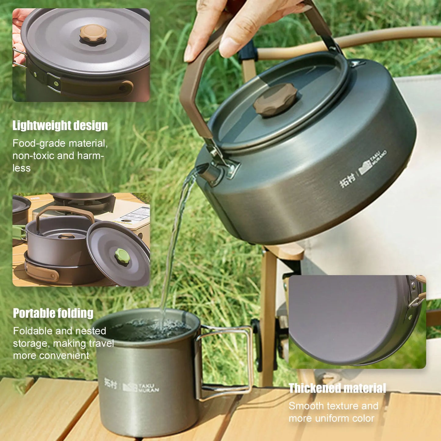 3Pcs Camping Cooking Set Camping Pots and Pans