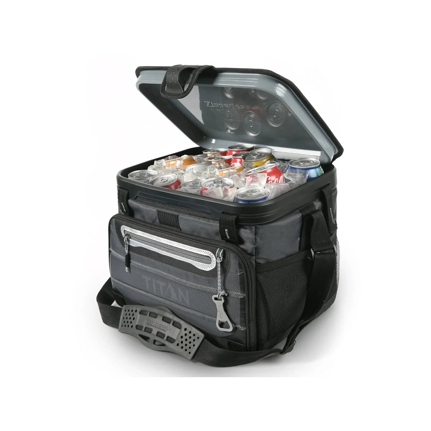 40 Can Collapsible Zipperless Soft Cooler, 23 QT Black,