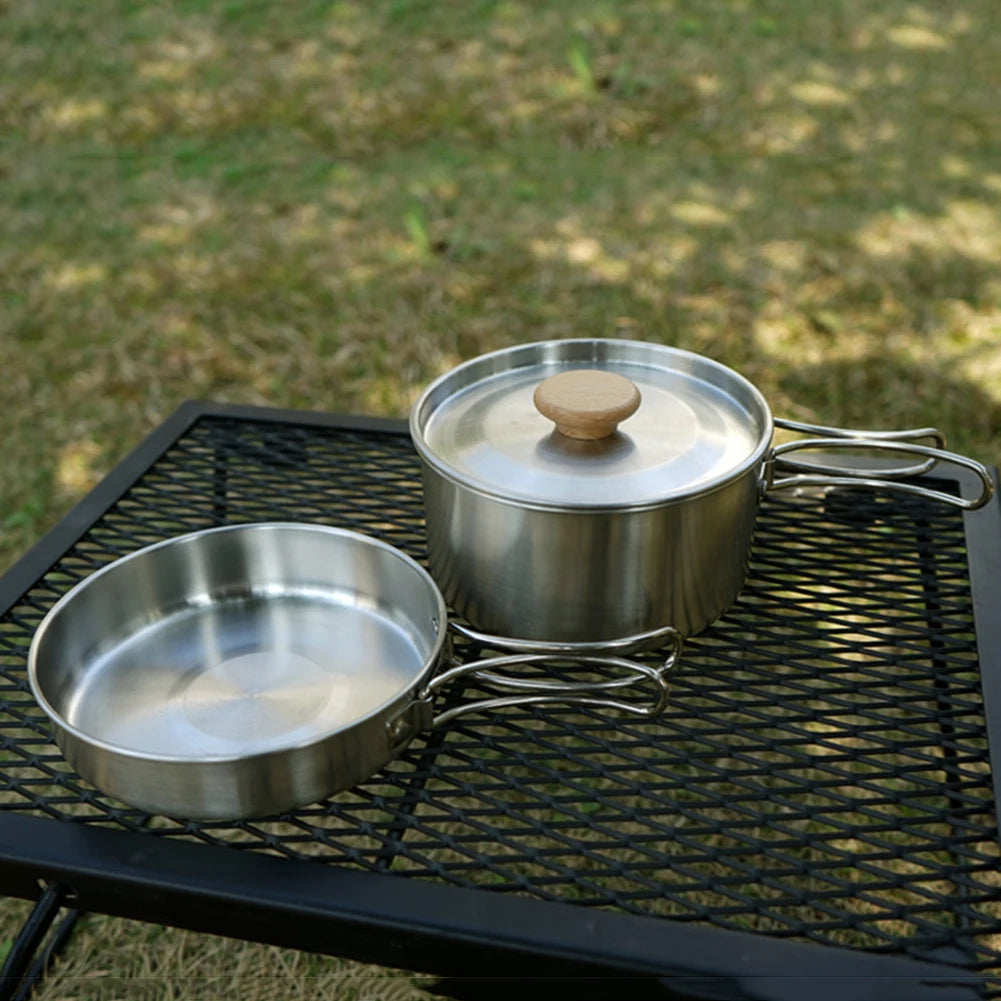 Camping Pan and Pot Cooking Pan Stainless Steel