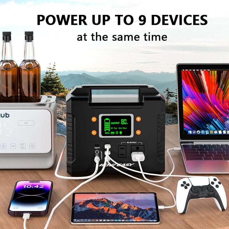 Howeasy 300W Portable Power Station, 236Wh Solar Generator