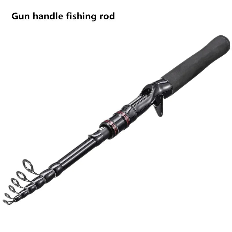 Telescopic carbon fishing rod, high-strength fishing
