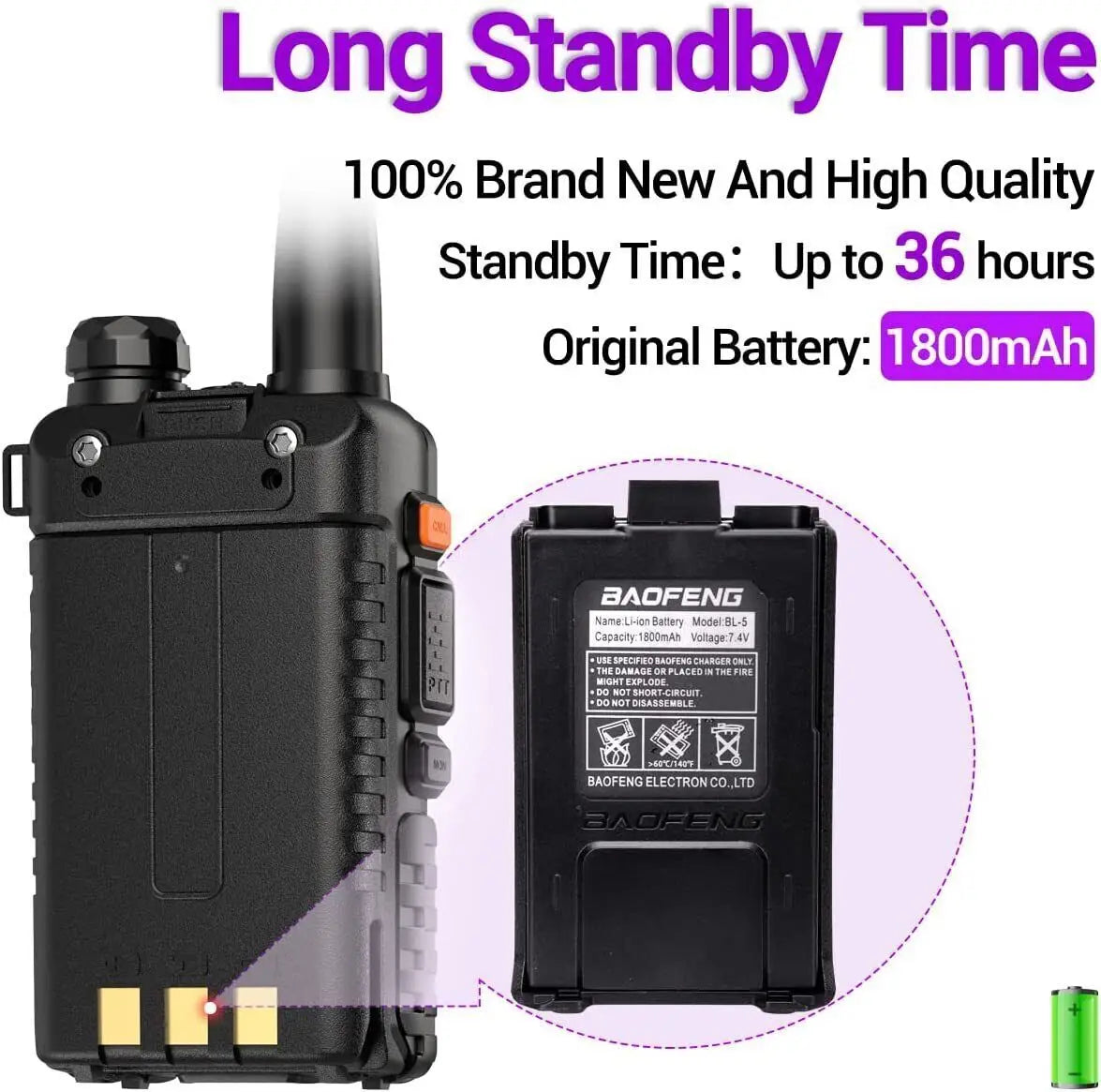 1/2/4 PCS Baofeng UV-5R 8W Walkie Talkie Ham Radio