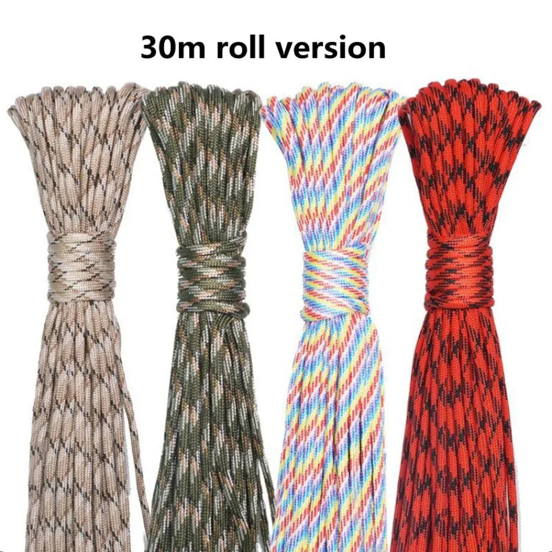 5M/15M/30M 7-Core 550 Paracord Camping survival Rope kit