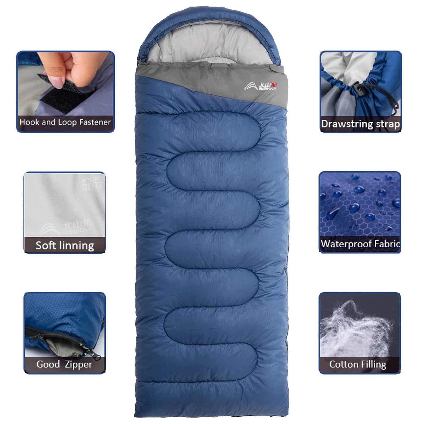 BISINNA Camping Sleeping Bag Ultralight Waterproof