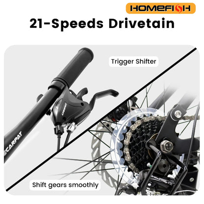 Ecarpat Dual Full Suspension Mountain Bike 24/26/27.5 Inch,