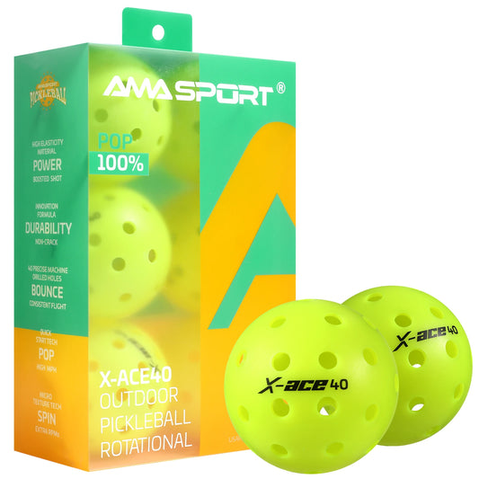 Pickleballs-40 Hole Outdoor Balls Crack-Resistant