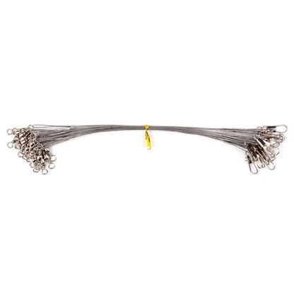 20Pcs Wire Trace Leader Rig with Snaps Beads Fishing