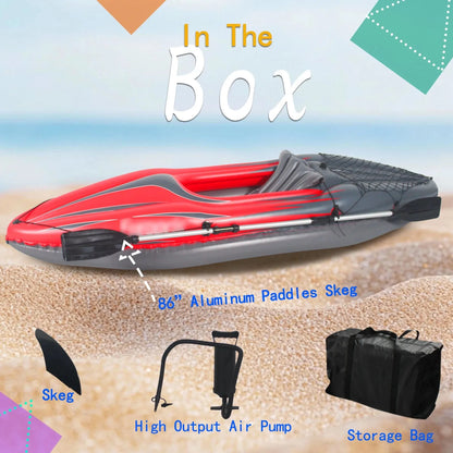 Inflatable Kayak Fishing Boat 1 Person Adult Canoe