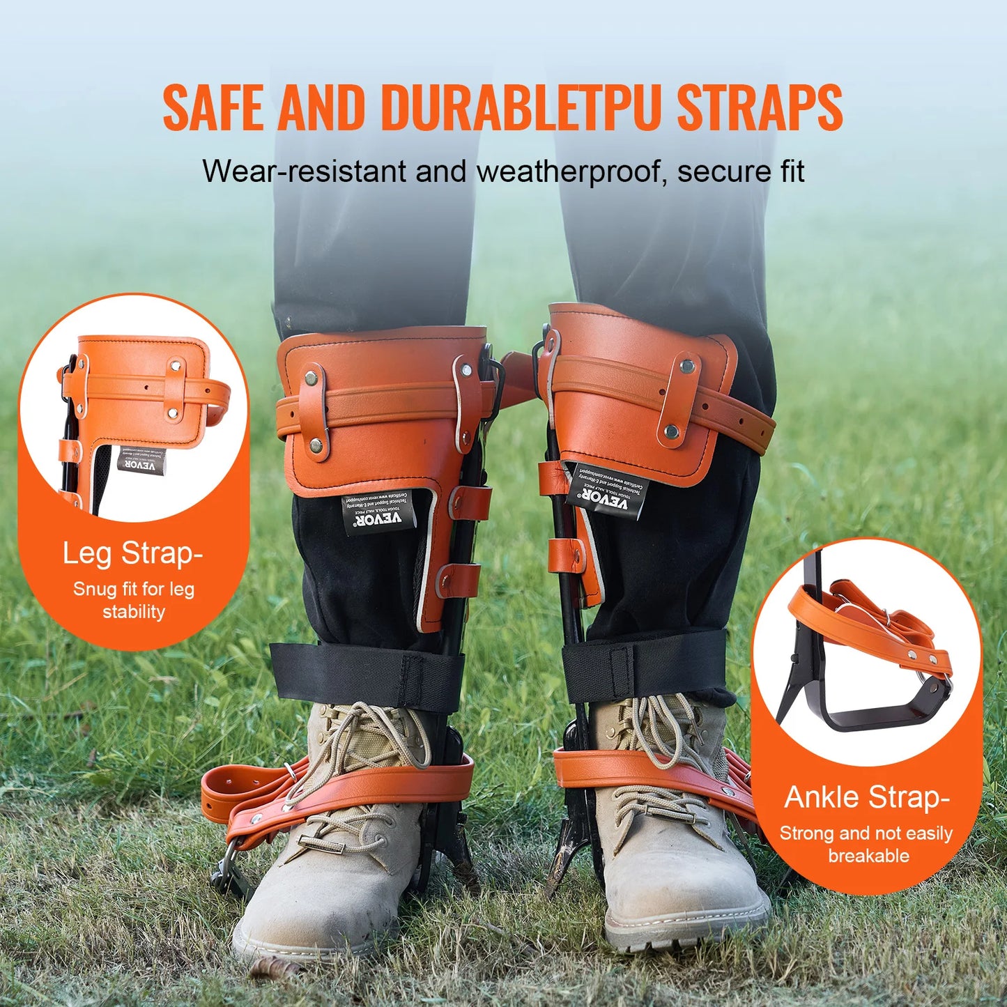Tree Climbing Spikes Steel Climbing Spurs 350lbs