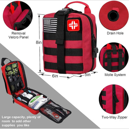 Survival kit and first aid kit, 142 pieces