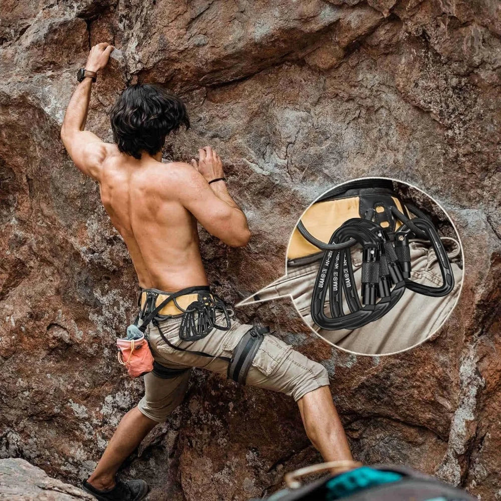 Auto Locking Carabiner - Rock Climbing, Camping, Rappelling, Hunting