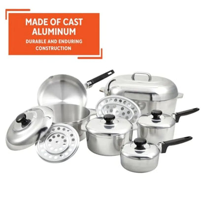 USA Heavy Duty 13-Piece Cookware Set, Silver