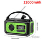 12000mAh Small Portable Radio Solar Panels Emergency Radio