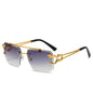 Luxury Square Designer Vintage Rimless Sun Glasses