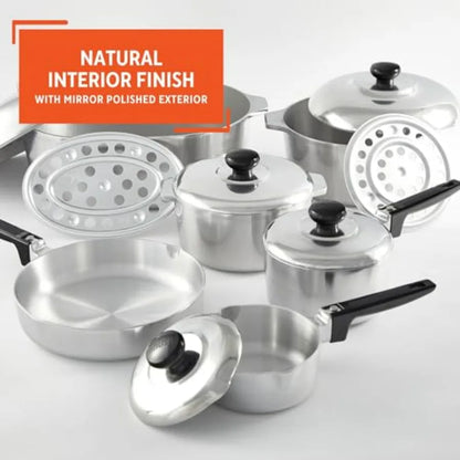 USA Heavy Duty 13-Piece Cookware Set, Silver
