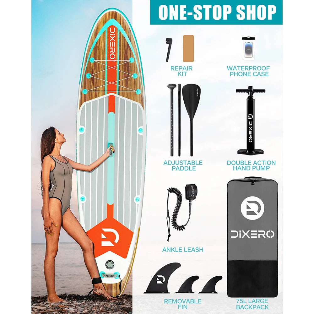 Myboat DIXERO Waterproof Inflatable Paddle Board 11''x33''x6''