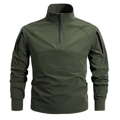 Men's Summer Work Shirt 1/4 Zipper Long Sleeve