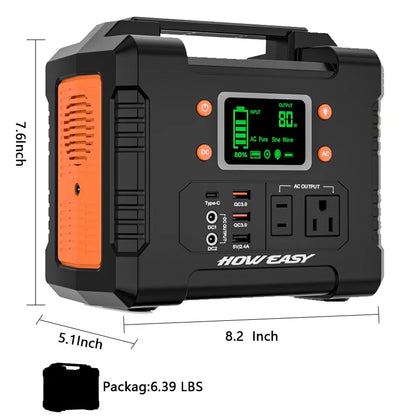 Howeasy 300W Portable Power Station, 236Wh Solar Generator